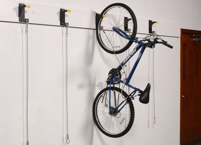 Bicycle Wall Rider hanging storage with bike cable